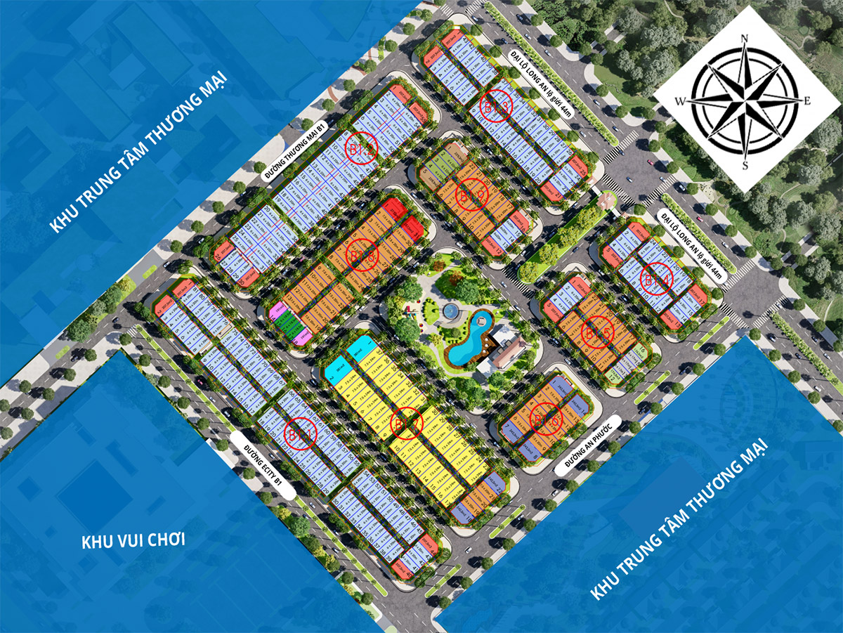 Mặt bằng dự án đất nền Ecity Tân Đức